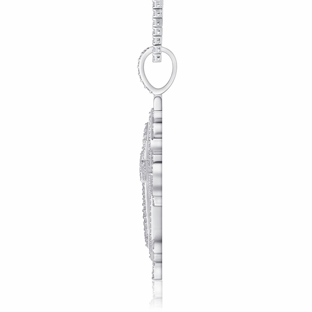 Cathedral Moissanite Cross Necklace in Sterling Silver