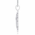 Cathedral Moissanite Cross Necklace in Sterling Silver