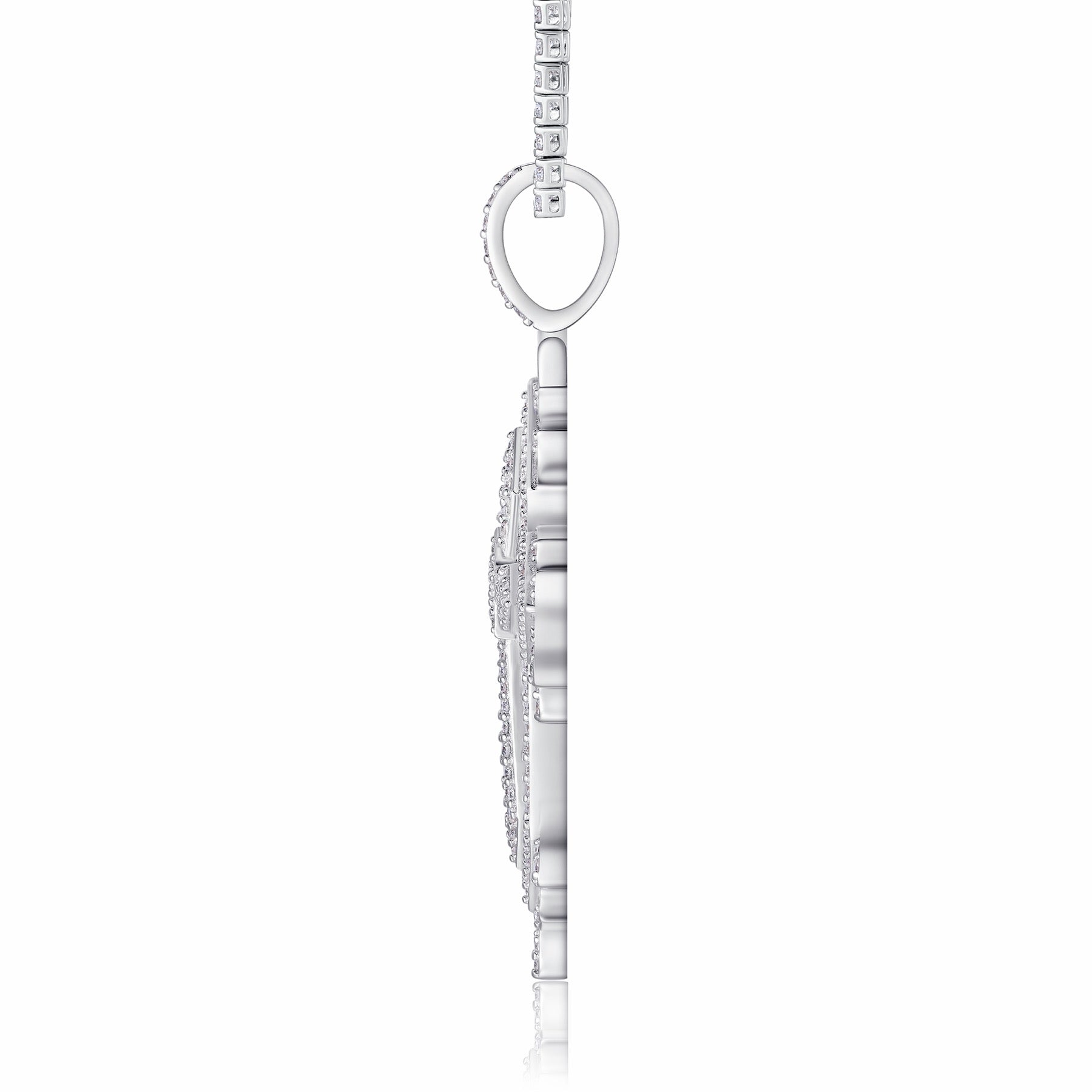Cathedral Moissanite Cross Necklace in Sterling Silver