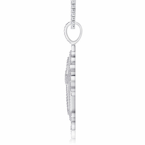 Cathedral Moissanite Cross Necklace in Sterling Silver