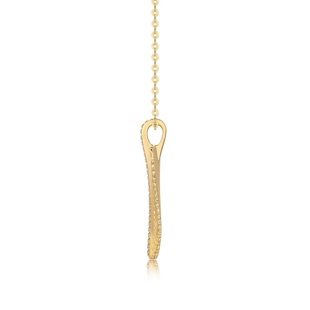 Plume Moissanite Feather Pendant Necklace in Gold-Tone Sterling Silver