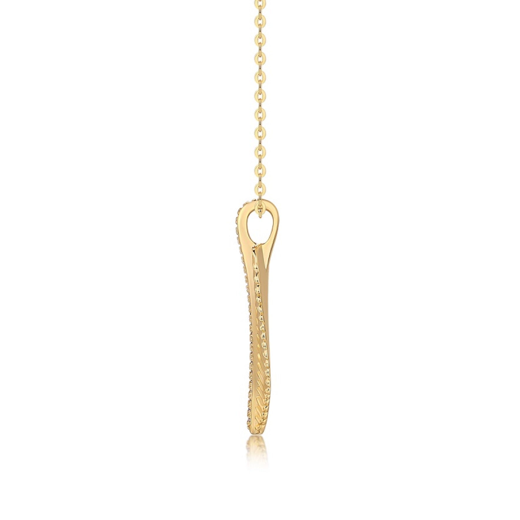 Plume Moissanite Feather Pendant Necklace in Gold-Tone Sterling Silver