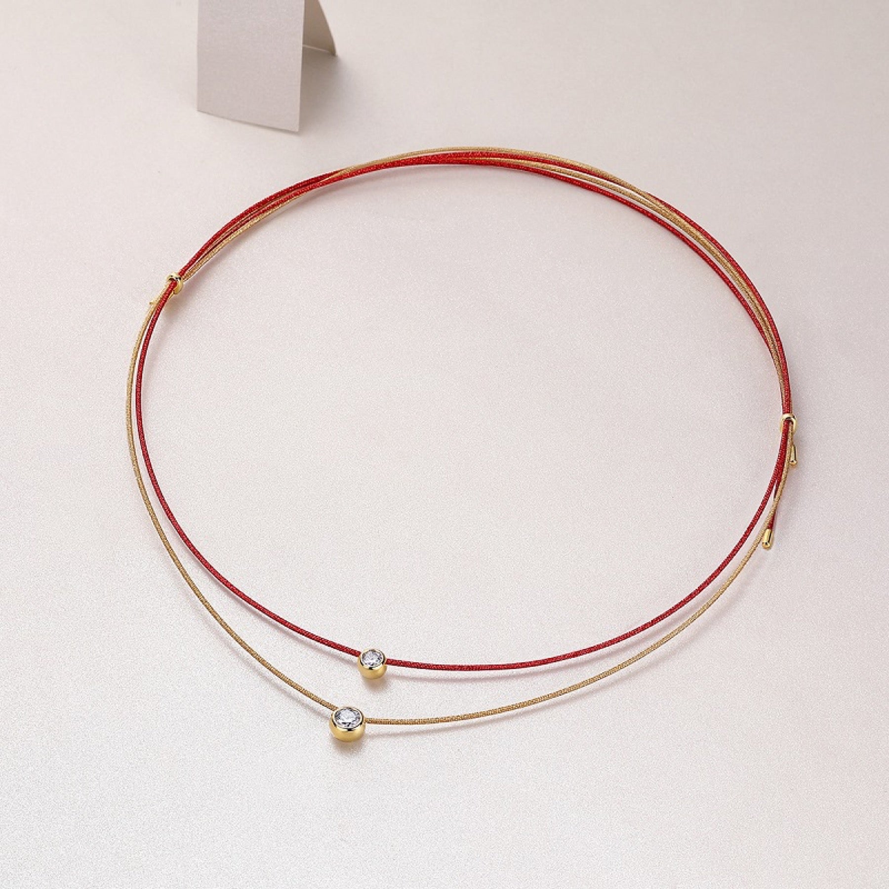 Fortune 0.5 Carat Moissanite Red Cord Necklace in Sterling Silver