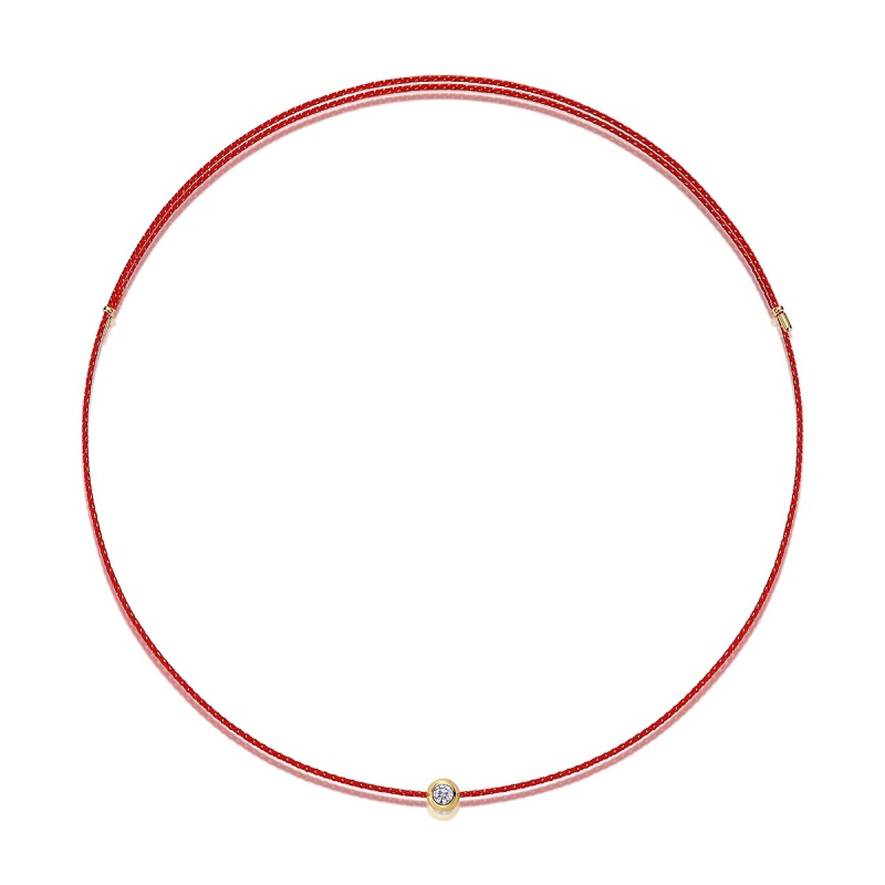 Luck 0.3 Carat Moissanite Red Cord Necklace in Sterling Silver