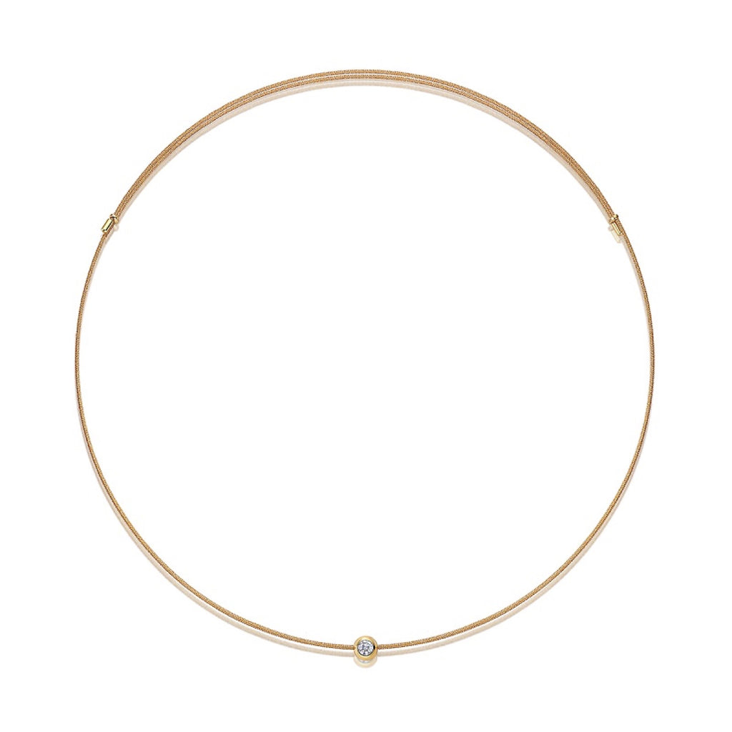 Dawn 0.3 Carat Moissanite Gold-Tone Cord Necklace in Sterling Silver