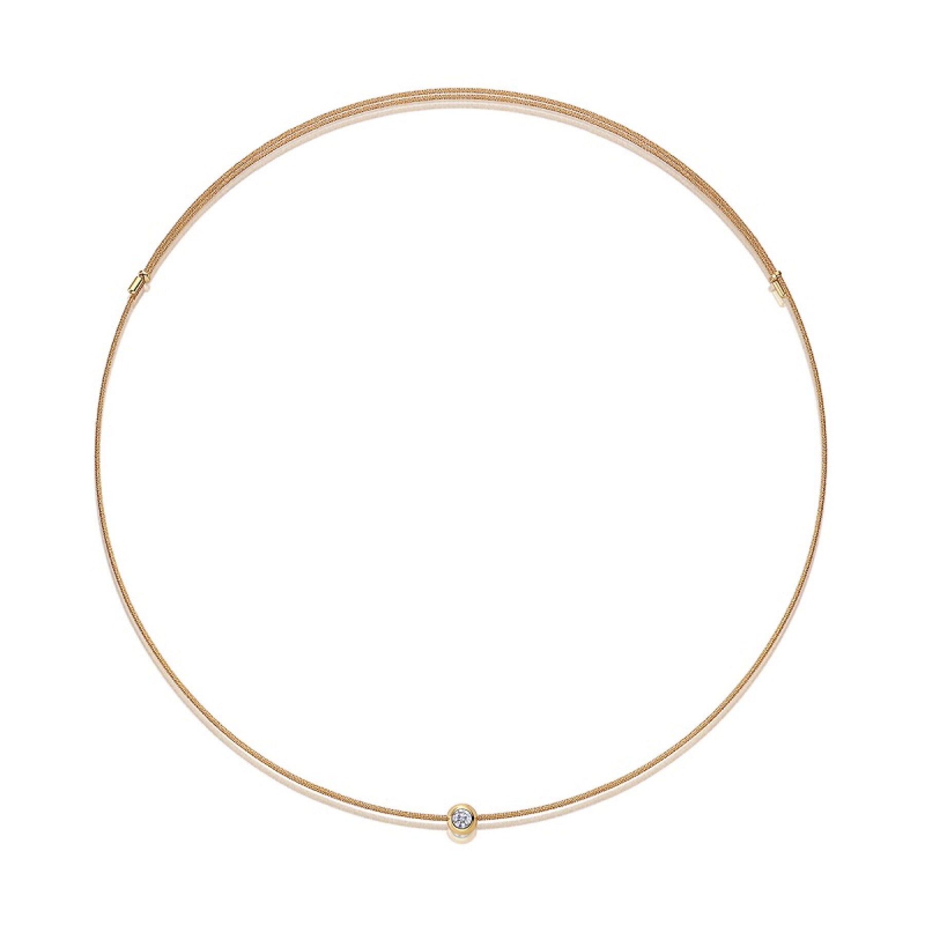 Dawn 0.3 Carat Moissanite Gold-Tone Cord Necklace in Sterling Silver