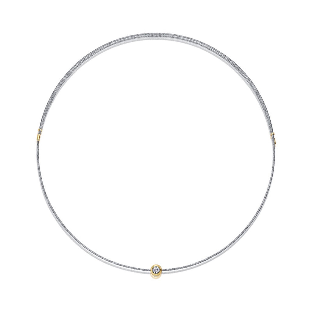 Charm 0.3 Carat Moissanite Cord Necklace in Sterling Silver