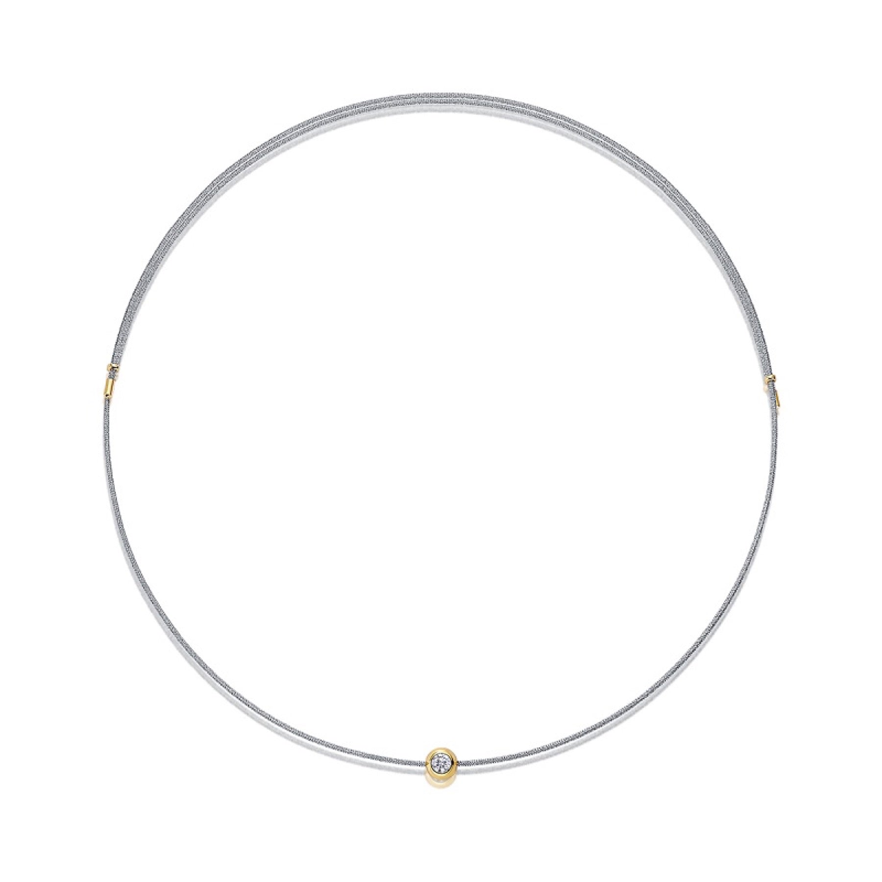 Charm 0.3 Carat Moissanite Cord Necklace in Sterling Silver