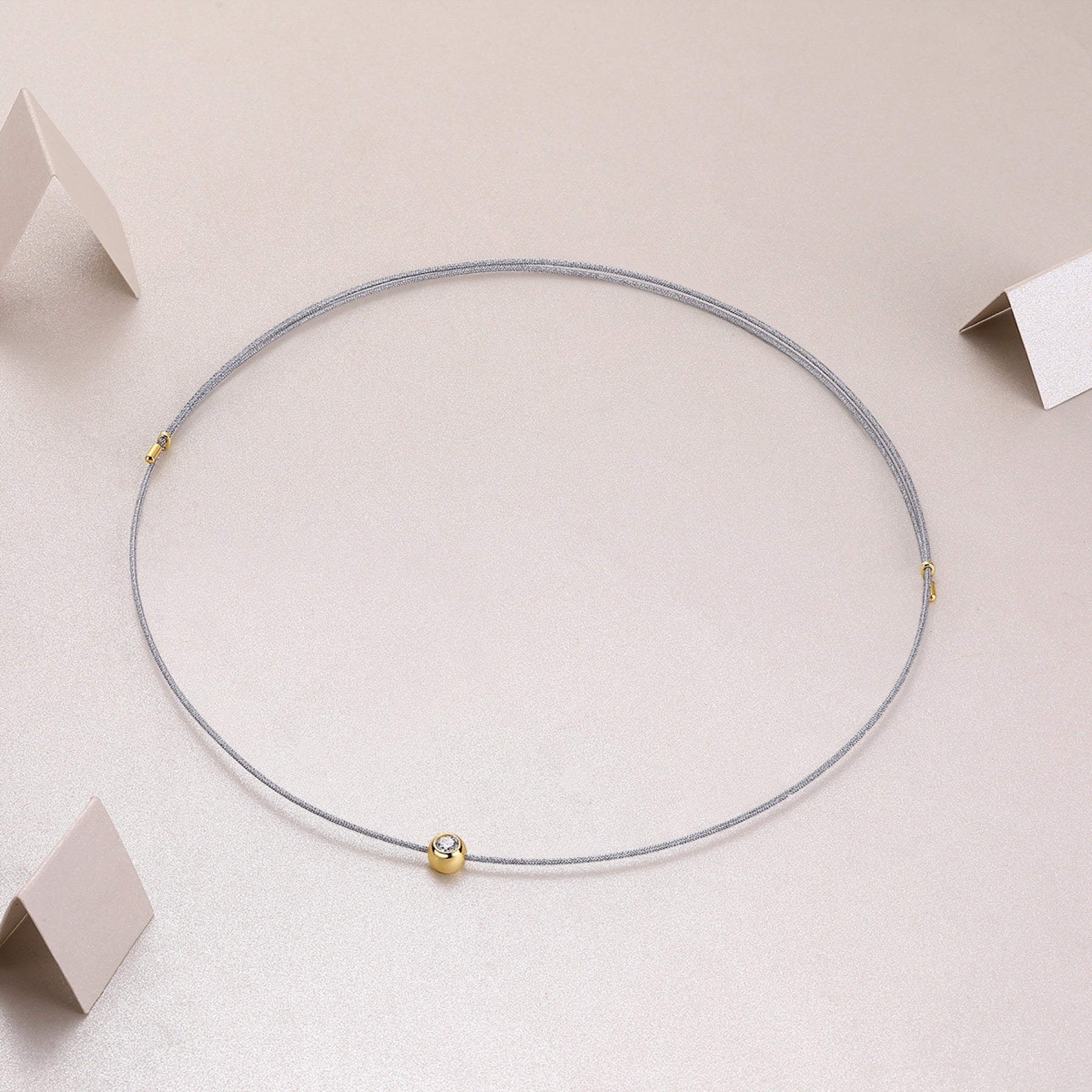 Charm 0.3 Carat Moissanite Cord Necklace in Sterling Silver