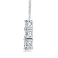 Triad Moissanite Three-Stone Pendant Necklace in Sterling Silver