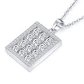 Tablet Moissanite Pavé Tablet Pendant Necklace in Sterling Silver