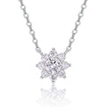 Petal 0.5 Carat Moissanite Flower Pendant Necklace in Sterling Silver