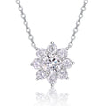 Dahlia 1 Carat Moissanite Flower Pendant Necklace in Sterling Silver