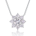 Aster 2 Carat Moissanite Flower Pendant Necklace in Sterling Silver