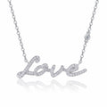 Amore Moissanite Script Necklace in Sterling Silver