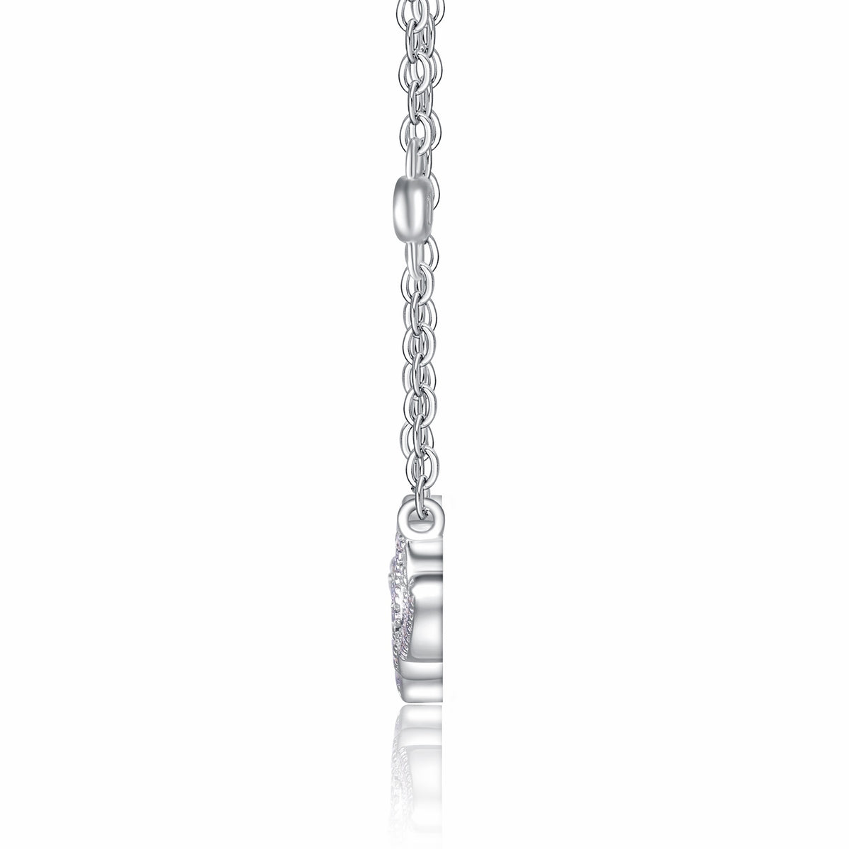 Amore Moissanite Script Necklace in Sterling Silver