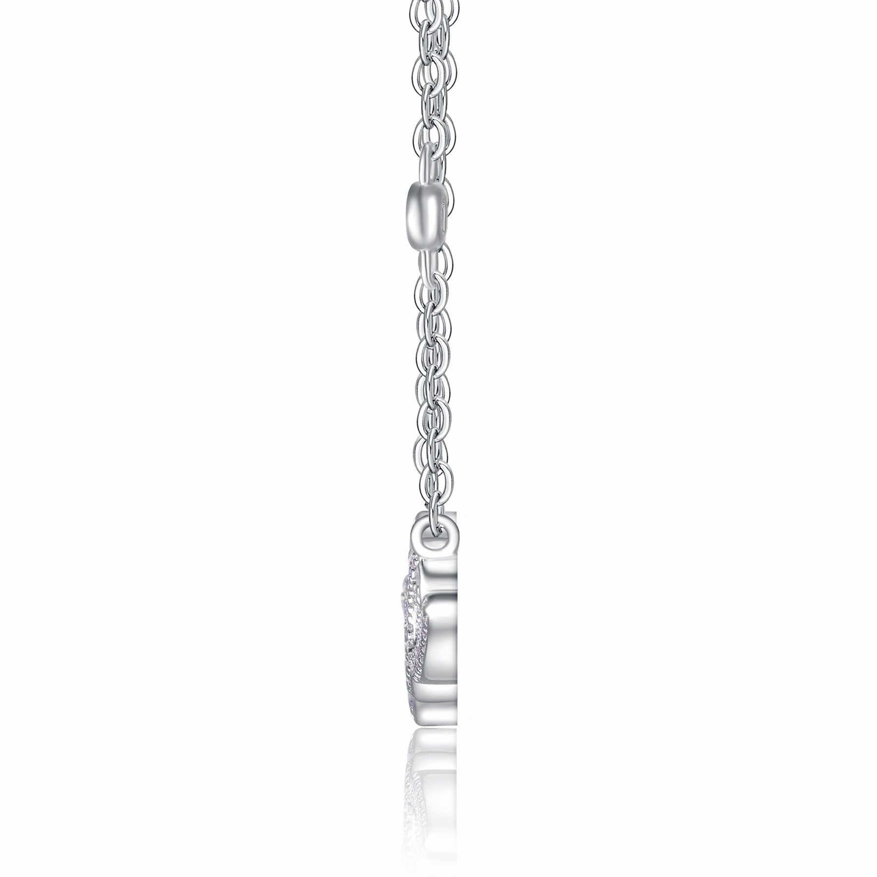 Amore Moissanite Script Necklace in Sterling Silver