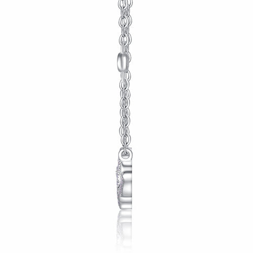 Amore Moissanite Script Necklace in Sterling Silver
