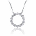 Aureole Moissanite Circle Pendant Necklace in Sterling Silver
