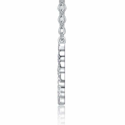 Aureole Moissanite Circle Pendant Necklace in Sterling Silver