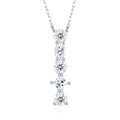 Initial I Moissanite Cluster Initial Pendant Necklace in Sterling Silver