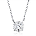 Posy Moissanite Cluster Pendant Necklace in Sterling Silver