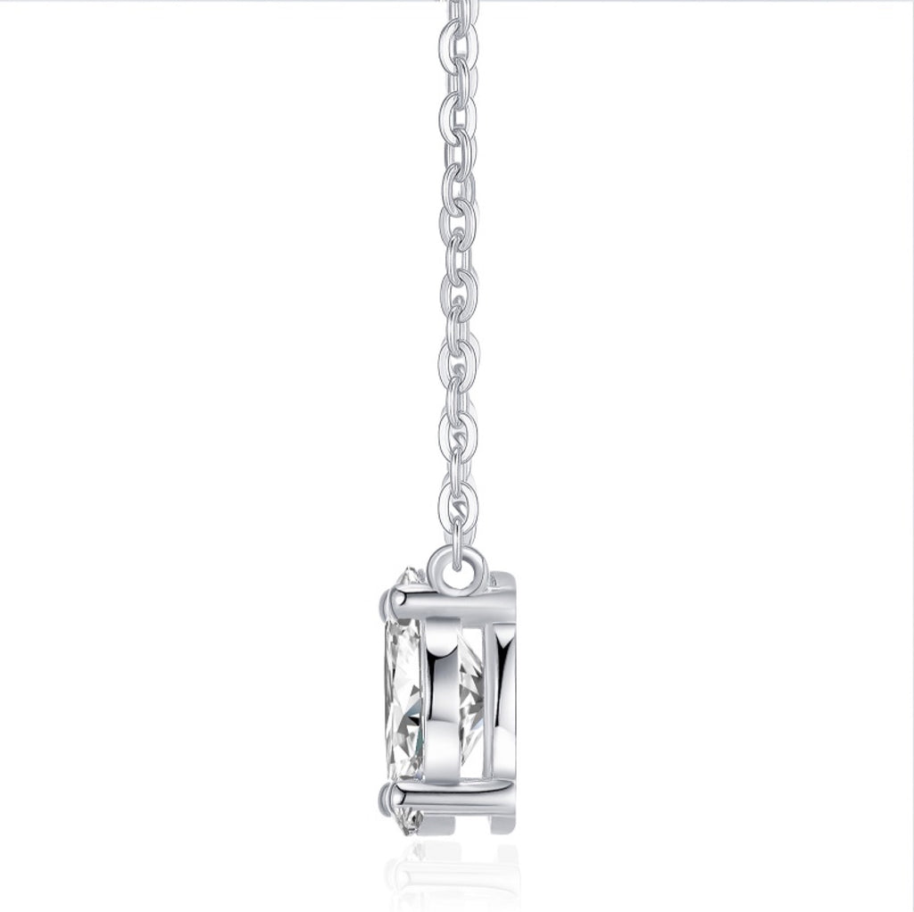 Posy Moissanite Cluster Pendant Necklace in Sterling Silver