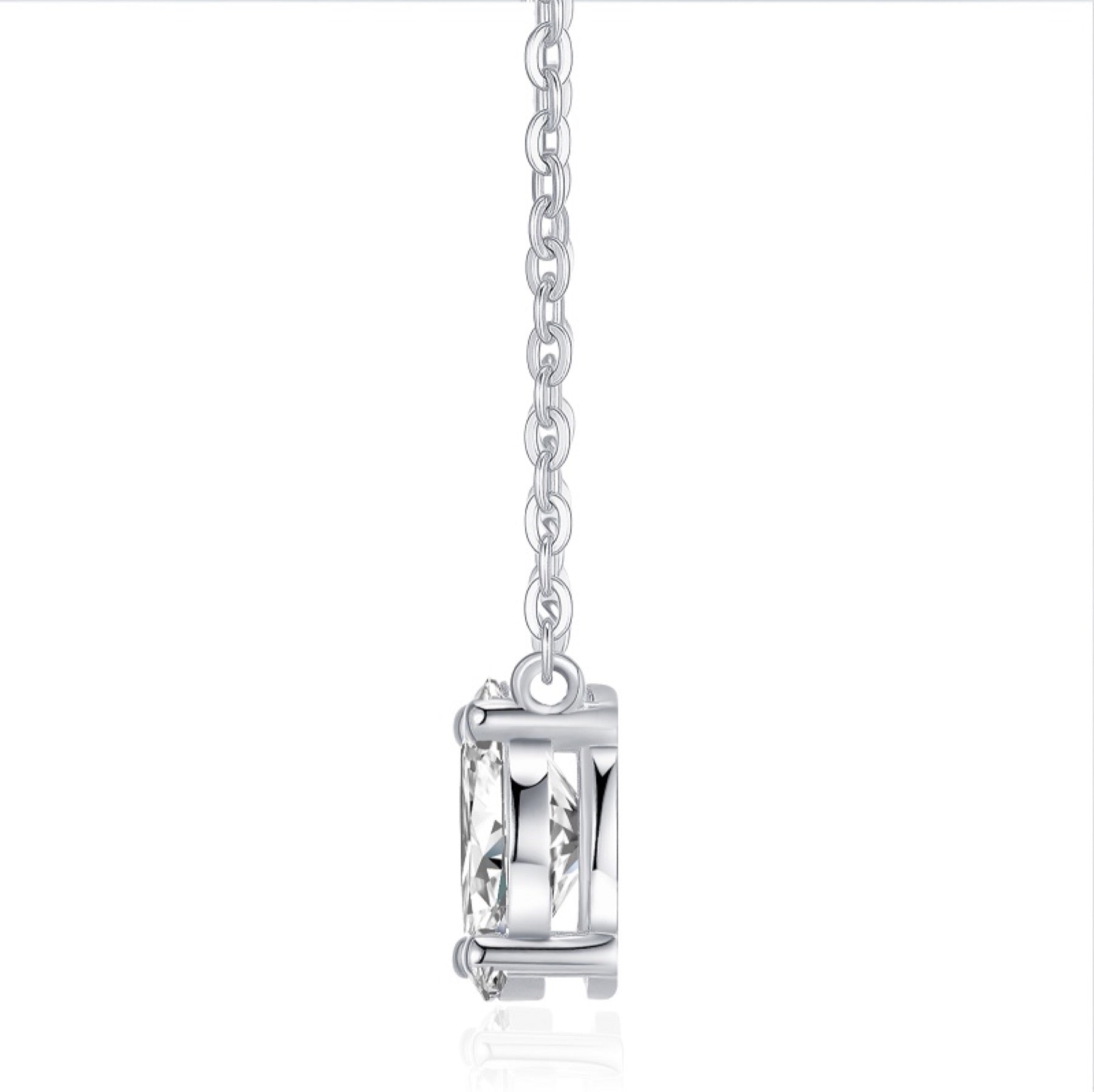 Posy Moissanite Cluster Pendant Necklace in Sterling Silver