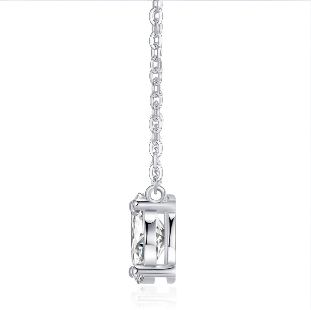 Posy Moissanite Cluster Pendant Necklace in Sterling Silver