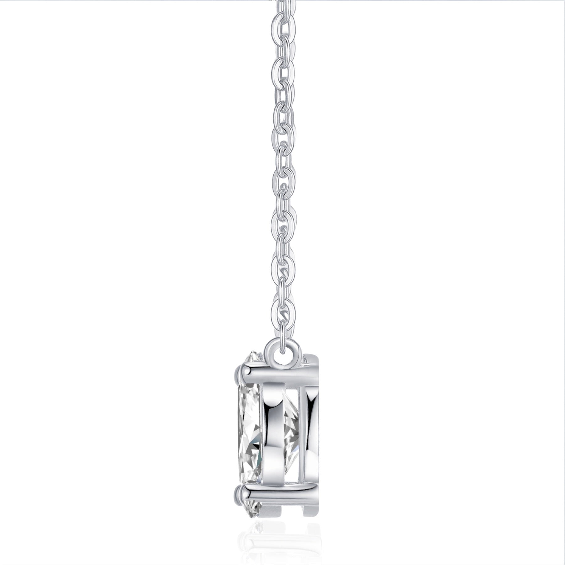 Posy Moissanite Cluster Pendant Necklace in Sterling Silver