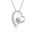 Adore 1 Carat Moissanite Open Heart Pendant Necklace in Sterling Silver