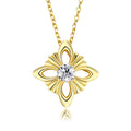 Trefoil 0.5 Carat Moissanite Clover Pendant Necklace in Gold-Tone Sterling Silver