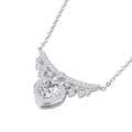 Empress Heart-Cut Moissanite Statement Heart Necklace in Sterling Silver
