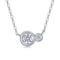 Duo 0.5 Carat Moissanite Two-Stone Necklace in Sterling Silver