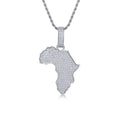 Motherland Moissanite Africa Pendant Necklace in Sterling Silver