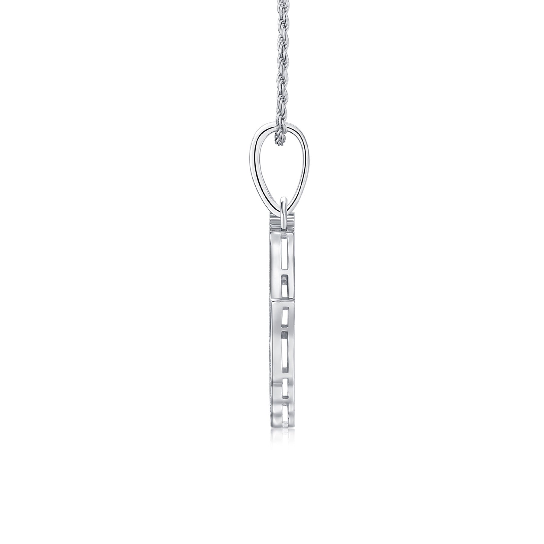 Motherland Moissanite Africa Pendant Necklace in Sterling Silver