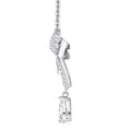 Belle Pear-Cut Moissanite Bow Pendant Necklace in Sterling Silver