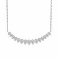 Arc Moissanite Curved Bar Necklace in Sterling Silver