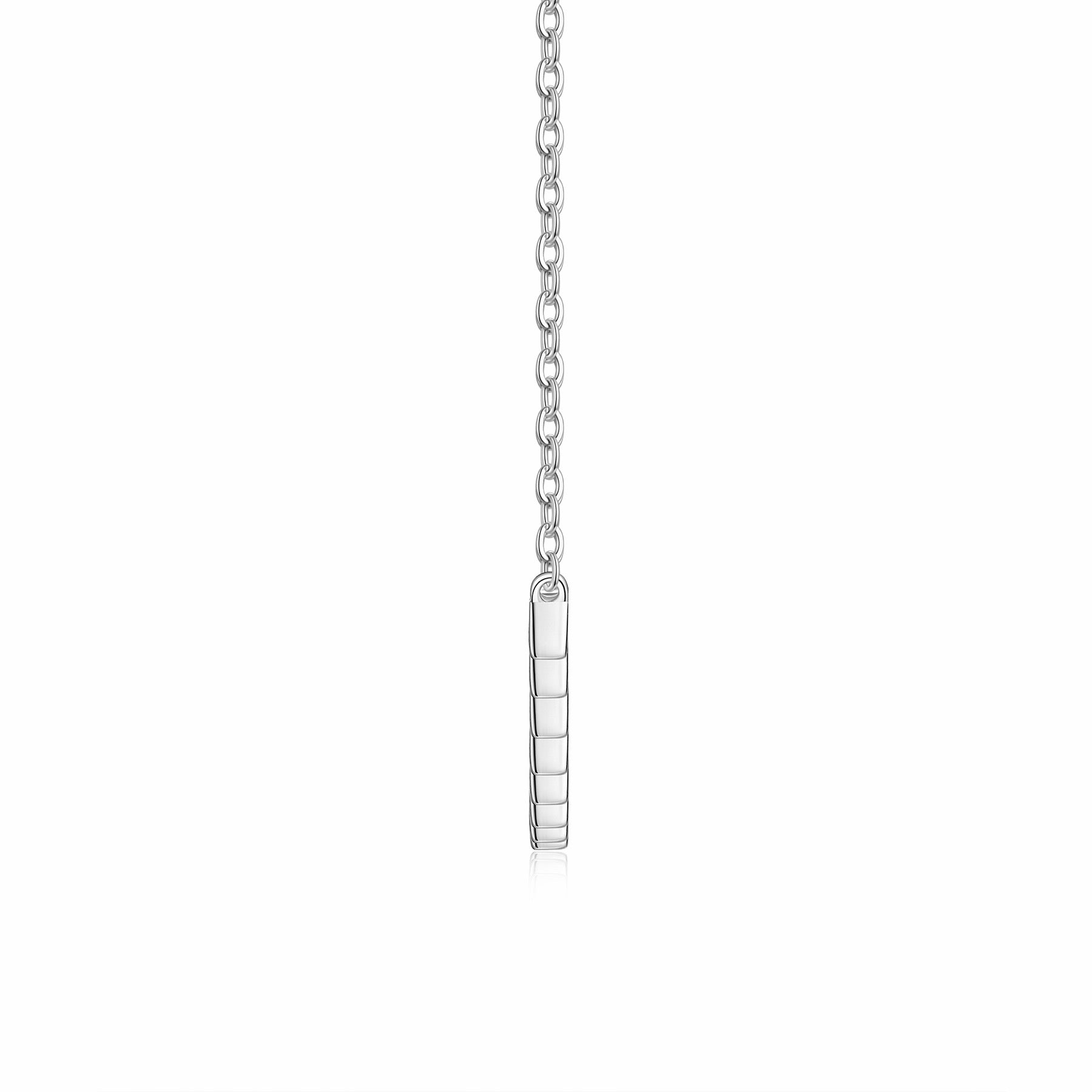 Arc Moissanite Curved Bar Necklace in Sterling Silver