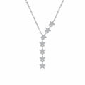 Meteor Moissanite Star Drop Necklace in Sterling Silver