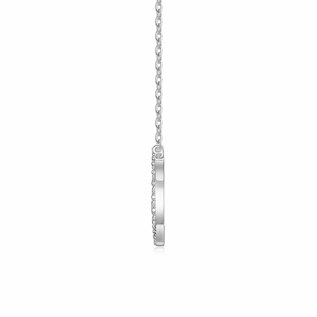 Crescent Moissanite Crescent Moon Pendant Necklace in Sterling Silver