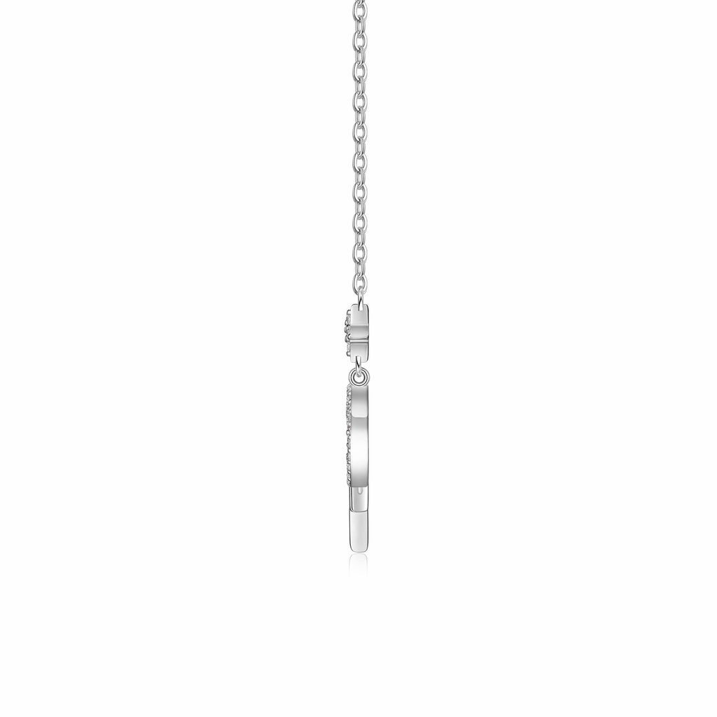 Nightfall Moissanite Moon and Star Necklace in Sterling Silver