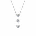 Trilogy 1 Carat Moissanite Three-Stone Drop Necklace in Sterling Silver