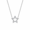 Astra Moissanite Star Pendant Necklace in Sterling Silver