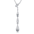 Gemma Moissanite Double Teardrop Necklace in Sterling Silver