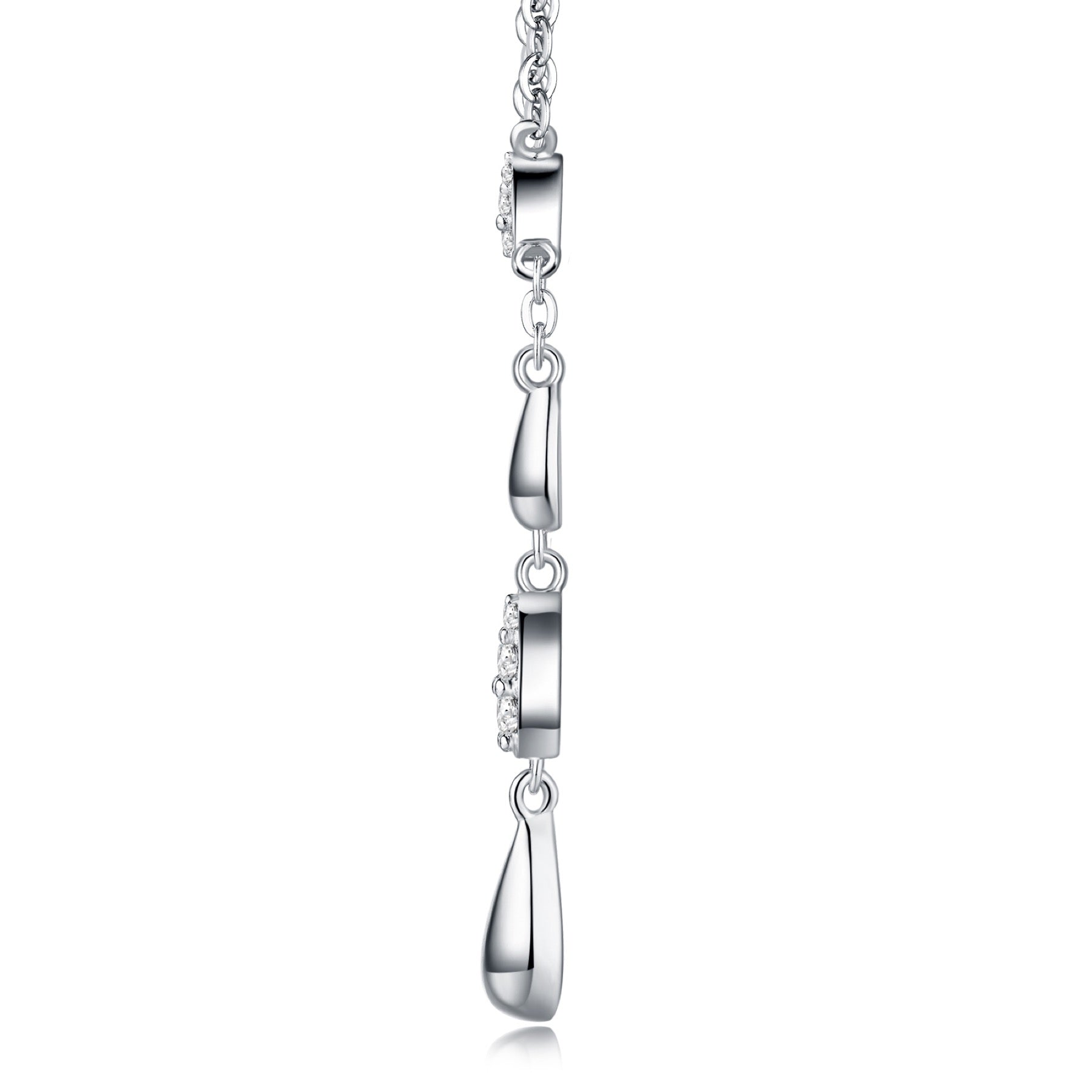 Gemma Moissanite Double Teardrop Necklace in Sterling Silver