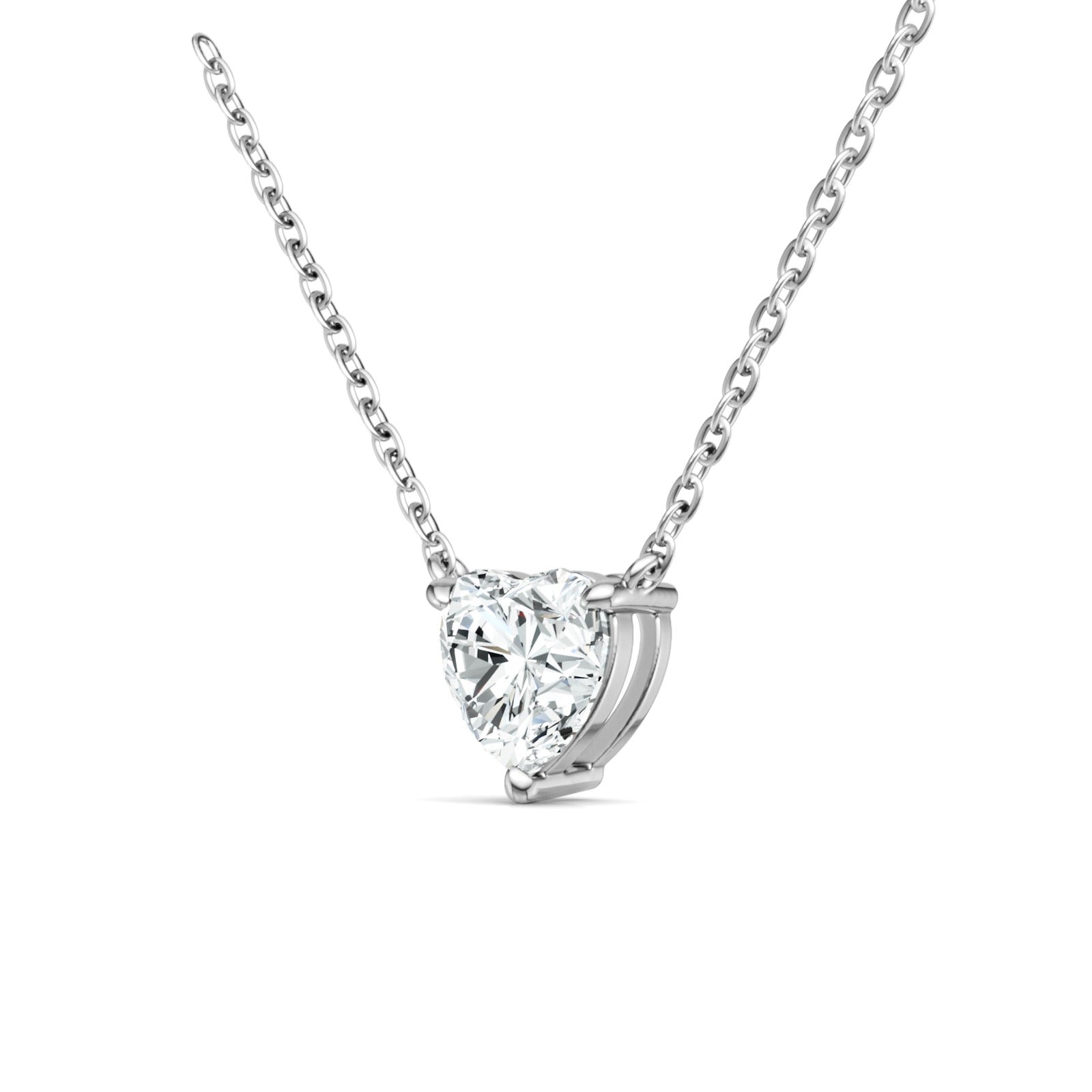 Valentine Heart-Cut Moissanite Heart Pendant Necklace in Sterling Silver