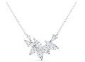 Bouquet Moissanite Cluster Necklace in Sterling Silver