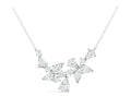 Whisper Moissanite Cluster Bar Necklace in Sterling Silver