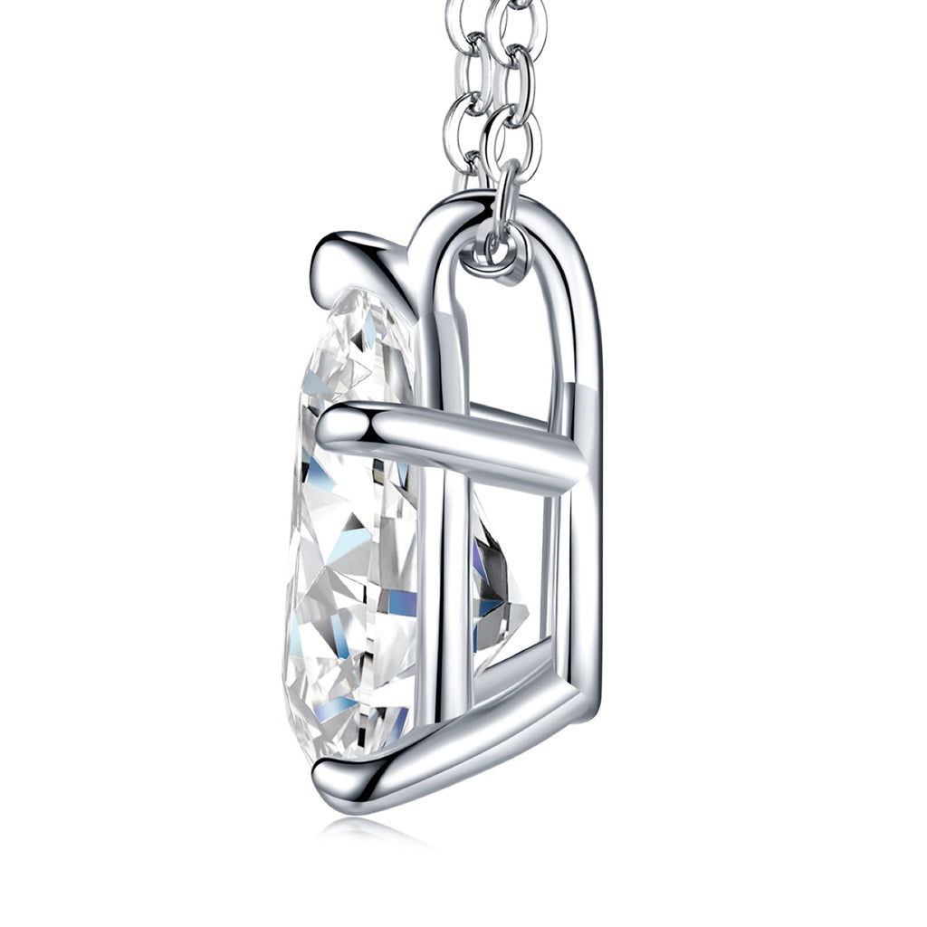 Whirl Moissanite Solitaire Pendant Necklace in Sterling Silver